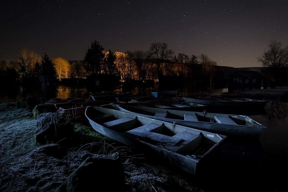 Frozen Boats Huddle For Warmth