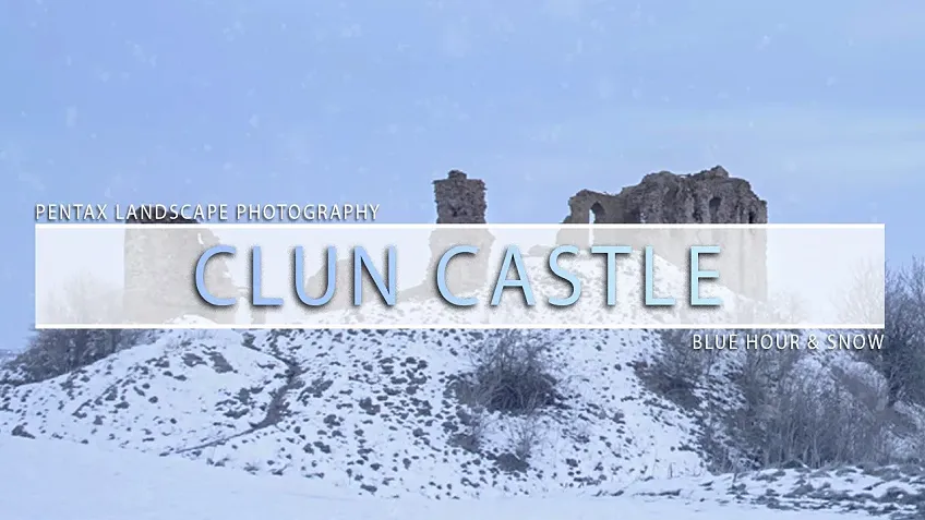Photographing Clun Castle in the Snow